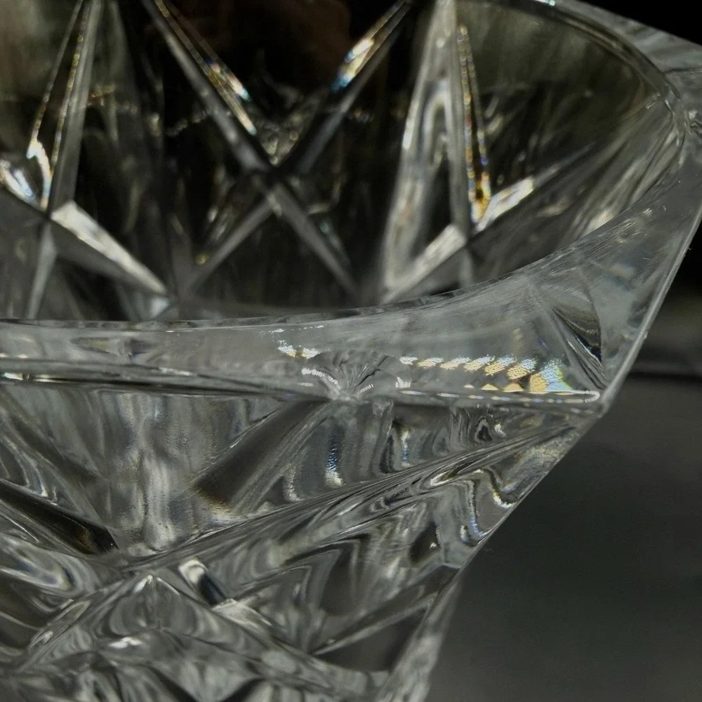 Vintage Echt Bleikristall Hexagon Lead Crystal Vase 24% PbO - West‎ Germany
